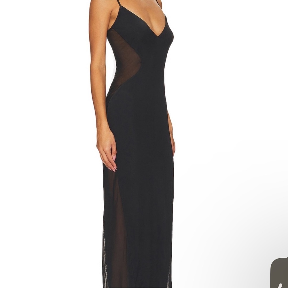 Alyson black mesh maxi dress